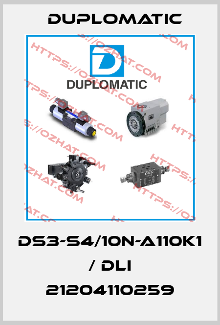 DS3-S4/10N-A110K1 / DLI 21204110259 Duplomatic