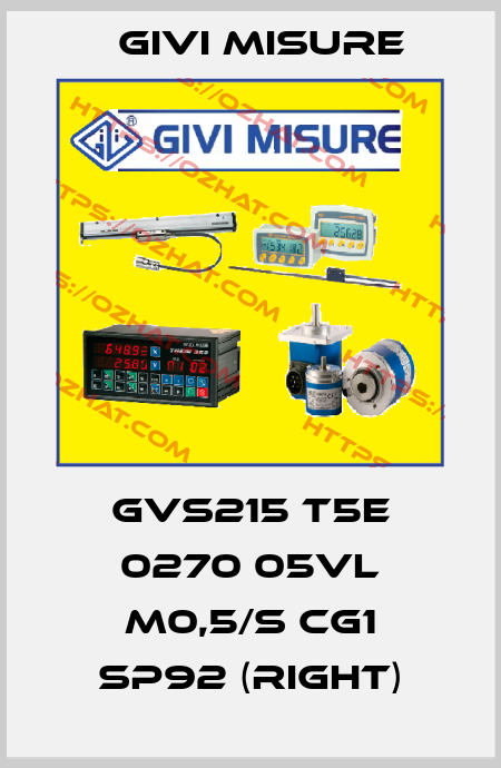 GVS215 T5E 0270 05VL M0,5/S CG1 SP92 (right) Givi Misure