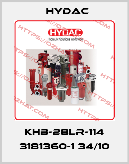 KHB-28LR-114 3181360-1 34/10 Hydac