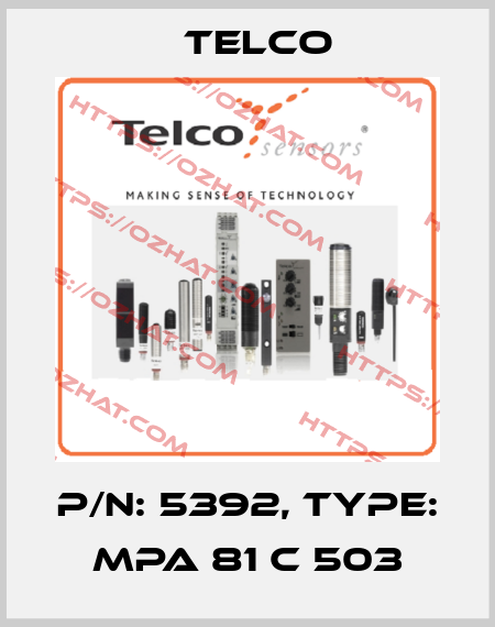 p/n: 5392, Type: MPA 81 C 503 Telco