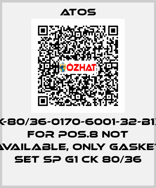 CK-80/36-0170-6001-32-B1X1 for Pos.8 not available, only gasket set SP G1 CK 80/36 Atos