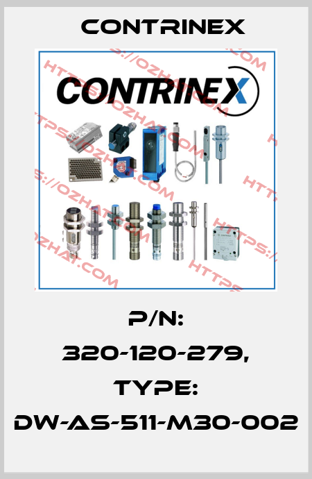 p/n: 320-120-279, Type: DW-AS-511-M30-002 Contrinex
