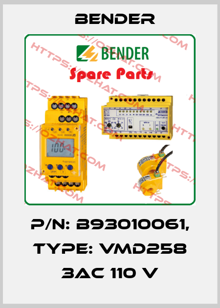 p/n: B93010061, Type: VMD258 3AC 110 V Bender