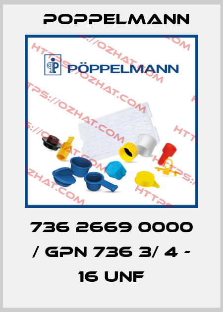 736 2669 0000 / GPN 736 3/ 4 - 16 UNF Poppelmann