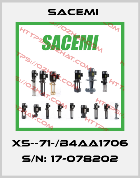 XS--71-/B4AA1706  S/N: 17-078202 Sacemi