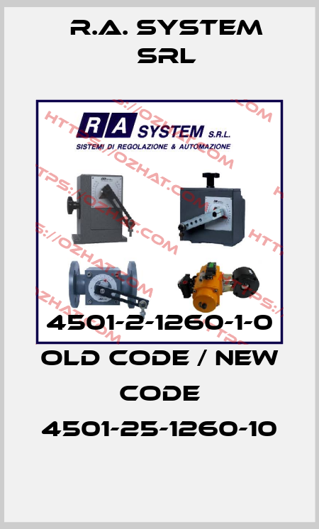 4501-2-1260-1-0 old code / new code 4501-25-1260-10 R.A. System Srl