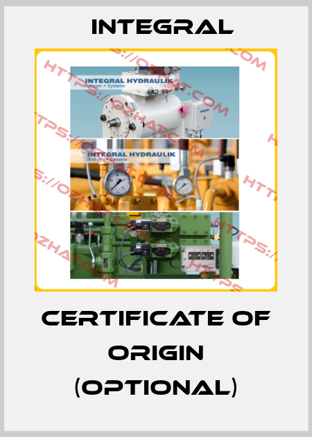 Certificate of Origin (optional) Integral