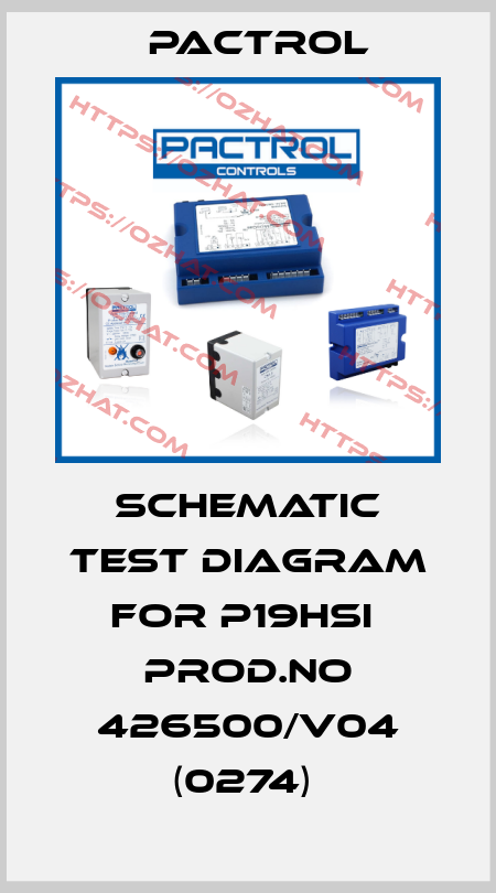 SCHEMATIC TEST DIAGRAM FOR P19HSI  PROD.NO 426500/V04 (0274)  Pactrol