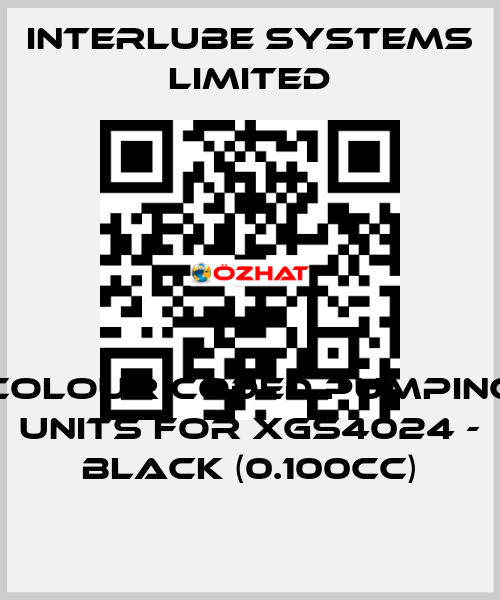 Colour coded pumping units for XGS4024 - Black (0.100cc) Interlube Systems Limited