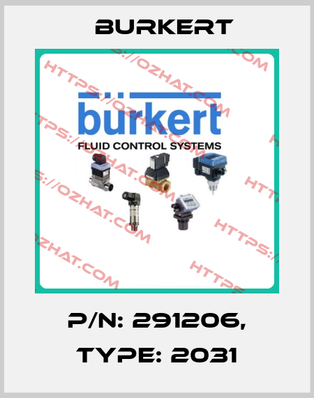 P/N: 291206, Type: 2031 Burkert