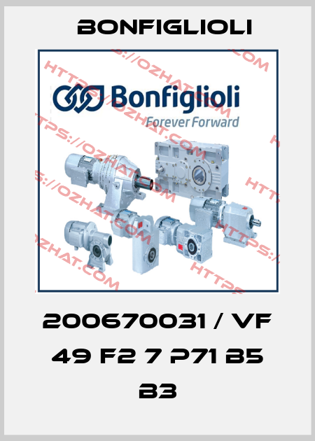 200670031 / VF 49 F2 7 P71 B5 B3 Bonfiglioli