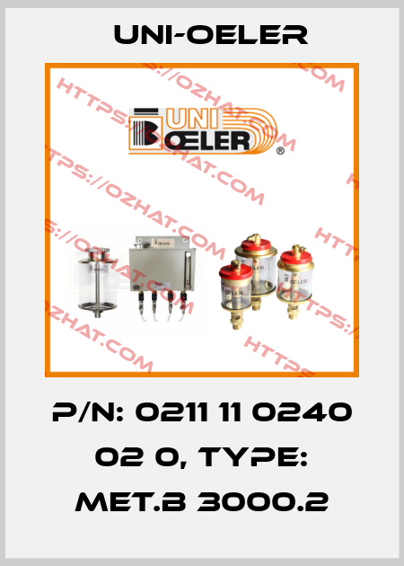 P/N: 0211 11 0240 02 0, Type: MET.B 3000.2 Uni-Oeler