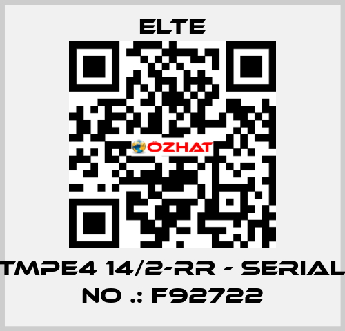 TMPE4 14/2-RR - Serial No .: F92722 Elte