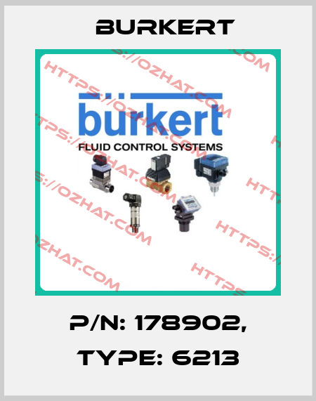 p/n: 178902, Type: 6213 Burkert