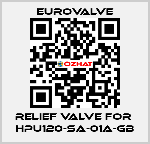 Relief valve for  HPU120-SA-01A-GB Eurovalve