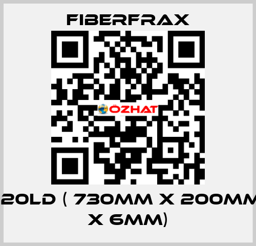 120LD ( 730mm x 200mm x 6mm) Fiberfrax