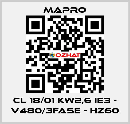 CL 18/01 kW2,6 IE3 - V480/3fase - Hz60 Mapro