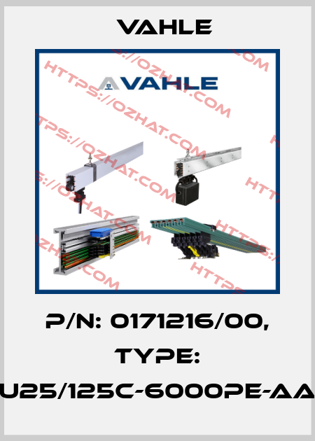 P/n: 0171216/00, Type: U25/125C-6000PE-AA Vahle