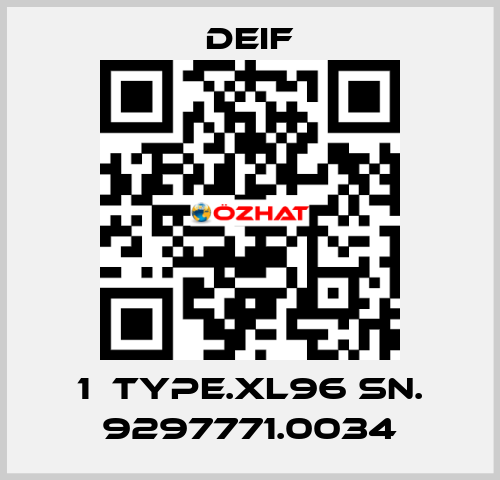 1  TYPE.XL96 SN. 9297771.0034 Deif