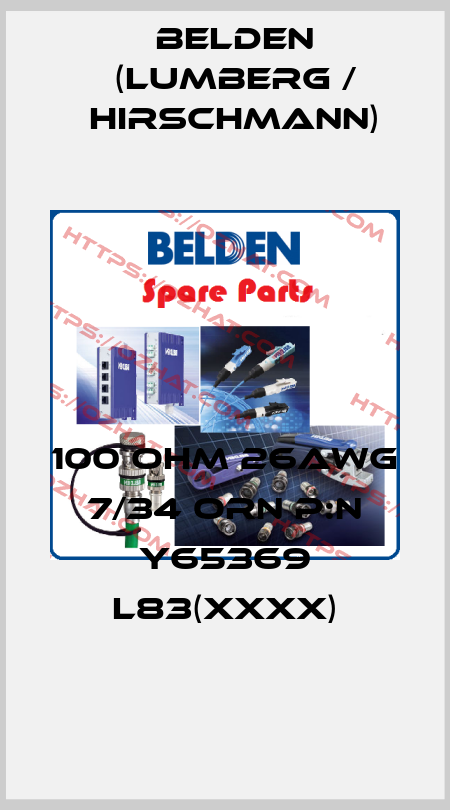 100 OHM 26AWG 7/34 ORN p:n Y65369 L83(XXXX) Belden (Lumberg / Hirschmann)