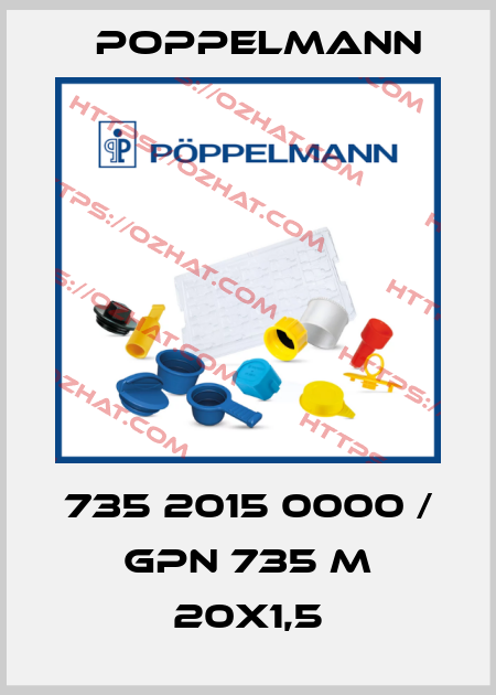 735 2015 0000 / GPN 735 M 20x1,5 Poppelmann