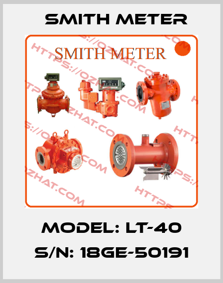 Model: LT-40 S/N: 18GE-50191 Smith Meter