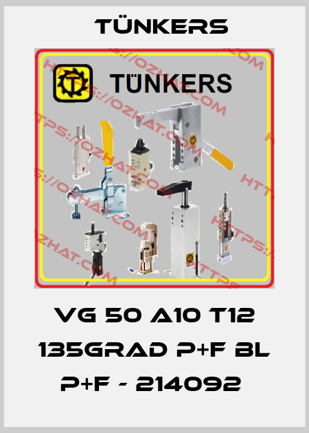 VG 50 A10 T12 135GRAD P+F BL P+F - 214092  Tünkers