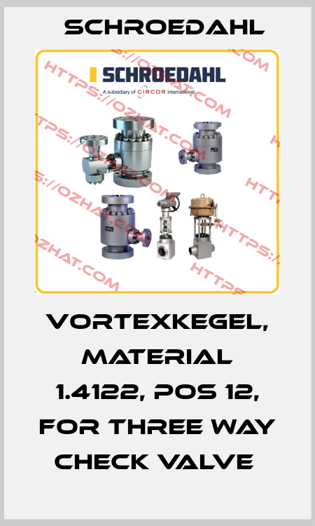 VORTEXKEGEL, MATERIAL 1.4122, POS 12, FOR THREE WAY CHECK VALVE  Schroedahl