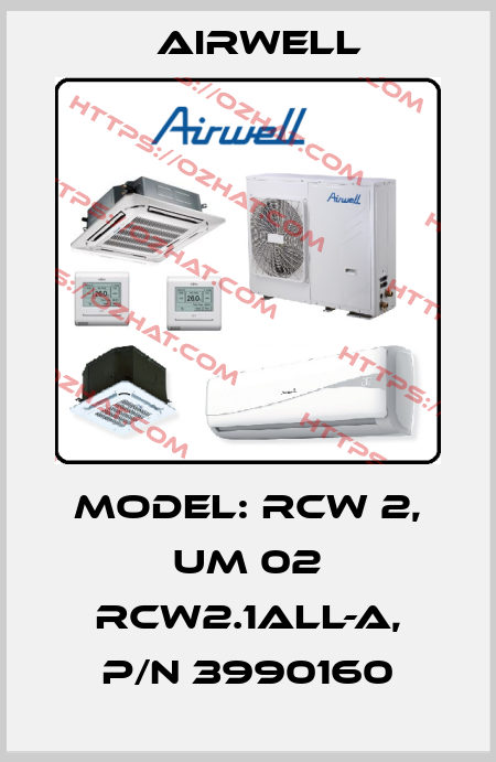 MODEL: RCW 2, UM 02 RCW2.1ALL-A, P/N 3990160 Airwell