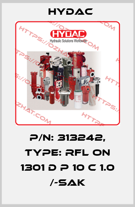 P/N: 313242, Type: RFL ON 1301 D P 10 C 1.0 /-SAK Hydac
