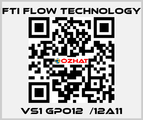 VS1 GPO12  /12A11 Fti Flow Technology