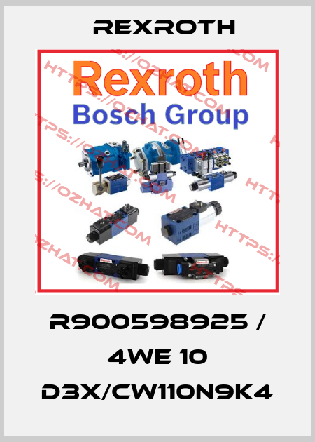 R900598925 / 4WE 10 D3X/CW110N9K4 Rexroth