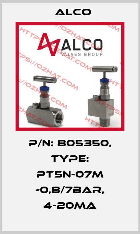 P/N: 805350, Type: PT5N-07M -0,8/7bar, 4-20mA Alco