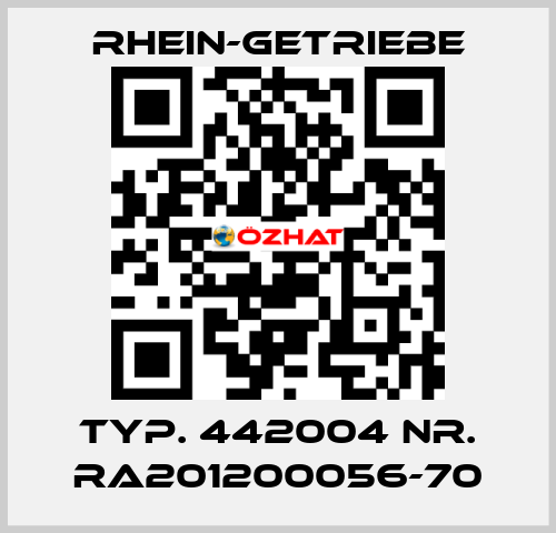 Typ. 442004 Nr. RA201200056-70 Rhein-Getriebe