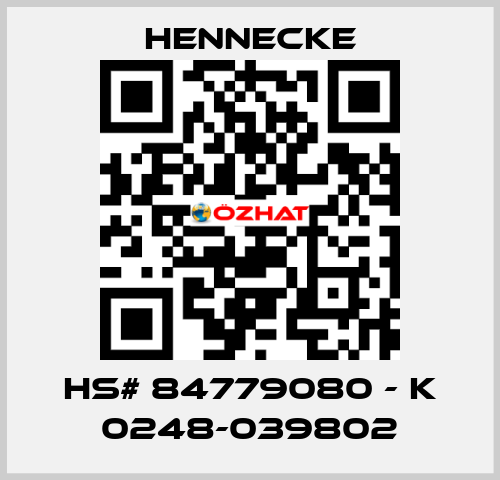 HS# 84779080 - K 0248-039802 Hennecke