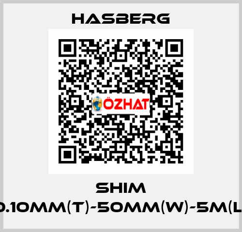 SHIM 0.10MM(T)-50MM(W)-5M(L) Hasberg
