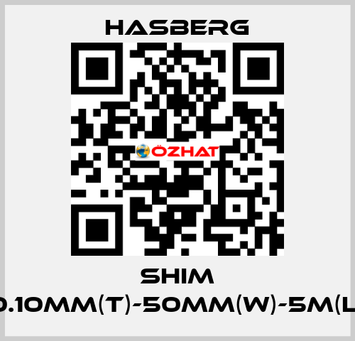 SHIM 0.10MM(T)-50MM(W)-5M(L) Hasberg