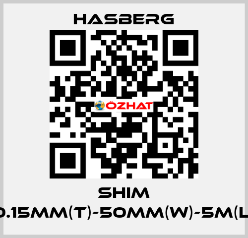 SHIM 0.15MM(T)-50MM(W)-5M(L) Hasberg