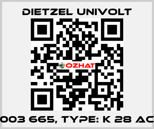 003 665, Type: K 28 AC Dietzel Univolt