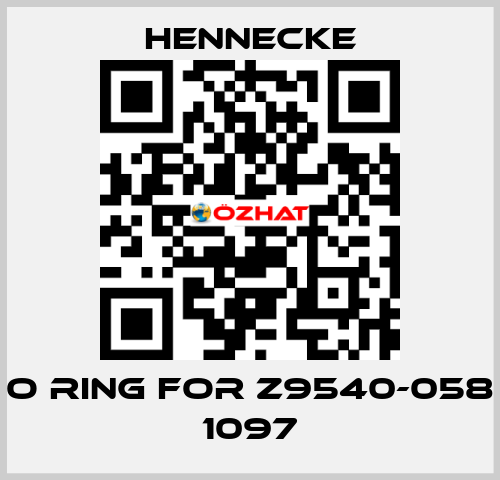 o ring for Z9540-058 1097 Hennecke