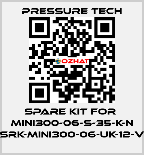 Spare kit for  MINI300-06-S-35-K-N (SRK-MINI300-06-UK-12-V) Pressure Tech
