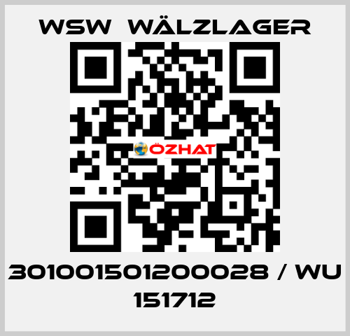 301001501200028 / WU 151712 WSW  Wälzlager
