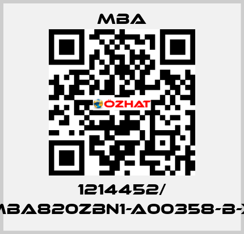 1214452/ MBA820ZBN1-A00358-B-X MBA