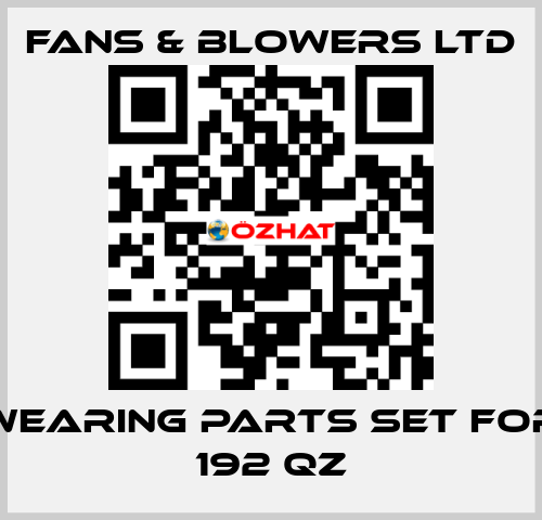 Wearing parts set for 192 QZ Fans & Blowers Ltd