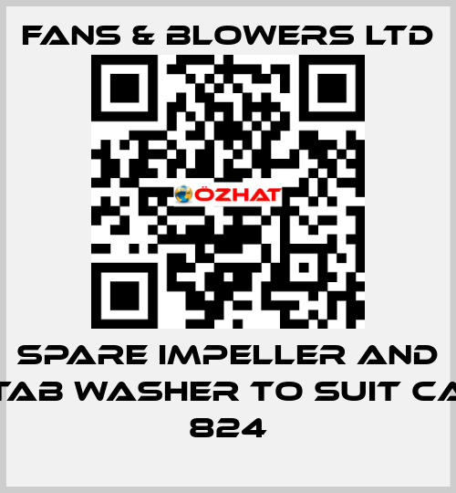 Spare impeller and tab washer to suit CA 824 Fans & Blowers Ltd