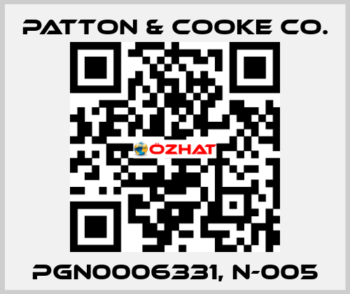PGN0006331, N-005 Patton & Cooke Co.