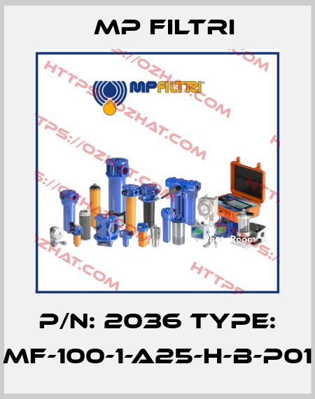 P/N: 2036 Type: MF-100-1-A25-H-B-P01 MP Filtri