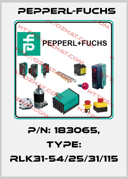 p/n: 183065, Type: RLK31-54/25/31/115 Pepperl-Fuchs