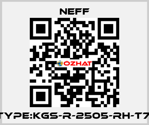 Type:KGS-R-2505-RH-T7  Neff