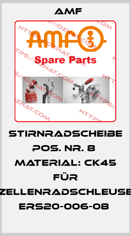 Stirnradscheibe Pos. Nr. 8  Material: Ck45 für Zellenradschleuse ERS20-006-08  Amf